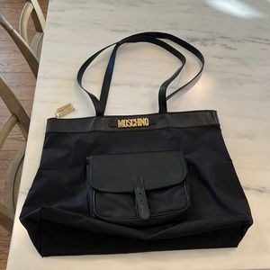 Moschino tote black with gold hardware